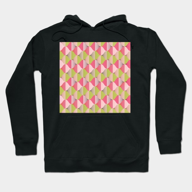 60s Retro vibes in pink and lime green pattern Hoodie by IngaDesign
